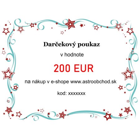 Elektronicky darcekovy poukaz v hodnote 200EUR