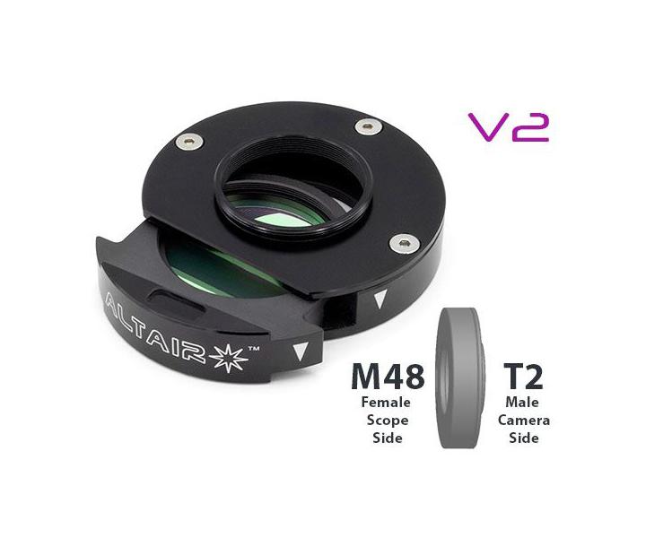 Altair 2″ Filter Holder M48 to T2 & Filter Slider, Version 2 - 17 mm short