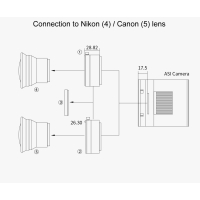 ZWO Color Camera ASI2600MC Duo - Sensor D=28.3 mm - with Guiding Sensor