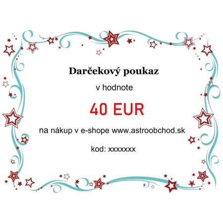 Elektronicky darcekovy poukaz v hodnote 40EUR
