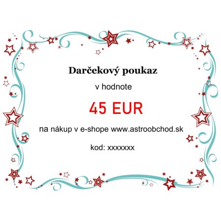 Elektronicky darcekovy poukaz v hodnote 45EUR
