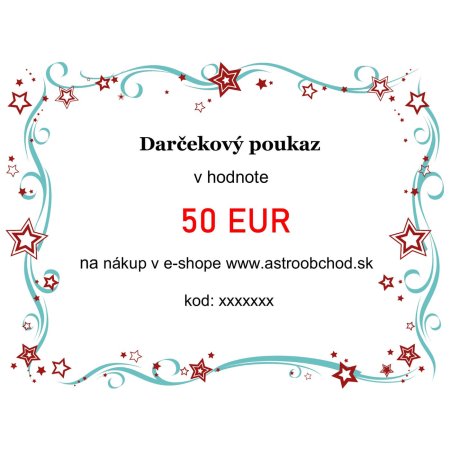 Elektronicky darcekovy poukaz v hodnote 50EUR