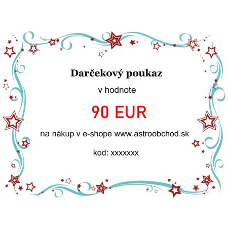 Elektronicky darcekovy poukaz v hodnote 90EUR