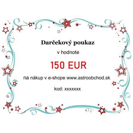 Elektronicky darcekovy poukaz v hodnote 150EUR
