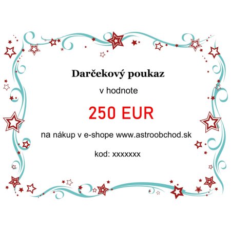 Elektronicky darcekovy poukaz v hodnote 250EUR