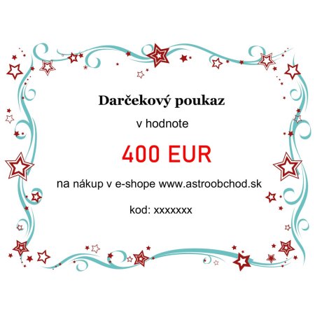 Elektronicky darcekovy poukaz v hodnote 400EUR