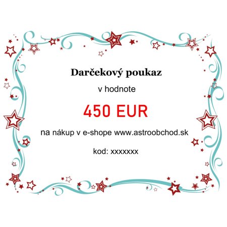 Elektronicky darcekovy poukaz v hodnote 450EUR