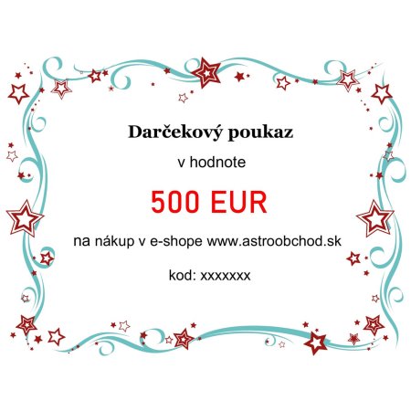 Elektronicky darcekovy poukaz v hodnote 500EUR